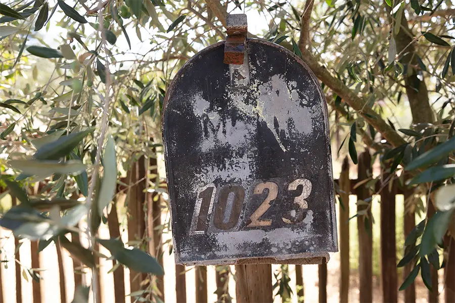 Mailbox with street number 1023 on it
