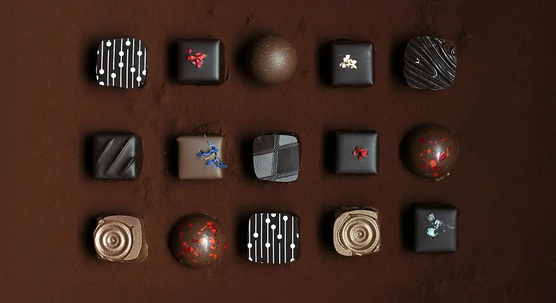 Selection of chocolates from Rousseau Chocolates